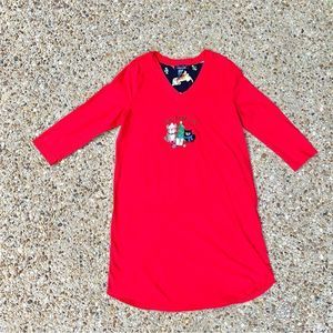 Rene Rofe Feliz Naughty Dog Red Christmas Loungewear Nightgown Size L